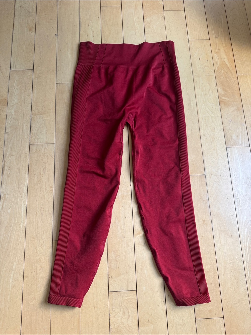 Abercrombie & Fitch Deep Red Women's Seam-Detail Leggings